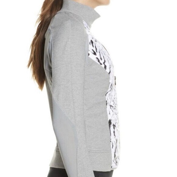 Blanc Noir Jacket Womens Medium Vector Thindown White Black Gray Heather Zip Up - Picture 3 of 13